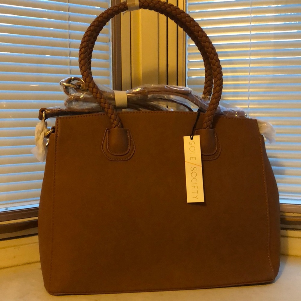 Sole Society Brown Faux Leather Bag